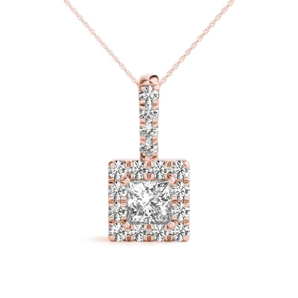 Square Halo Diamond Pendant · 0.99 ct tw