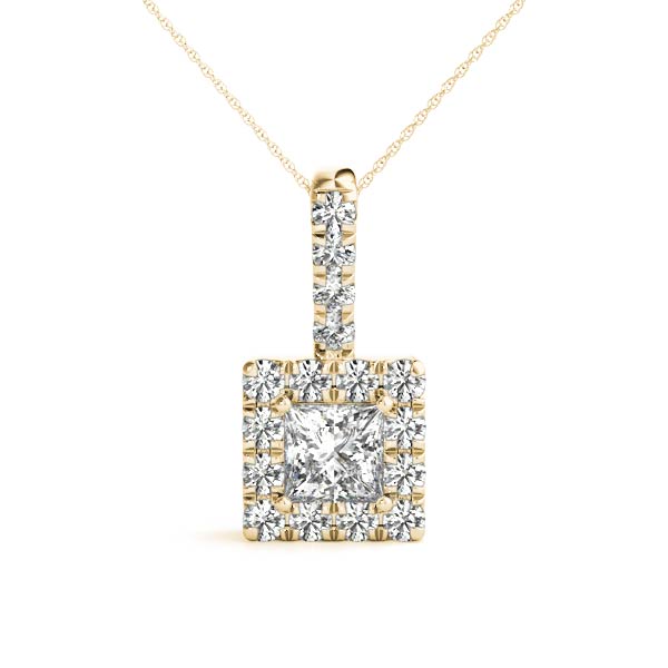 Square Halo Diamond Pendant · 0.85 ct tw