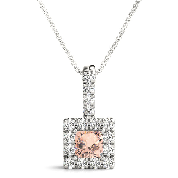 Square Halo Diamond Pendant · 0.23 ct tw