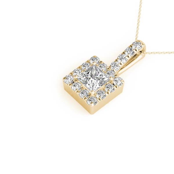 Square Halo Diamond Pendant · 0.85 ct tw