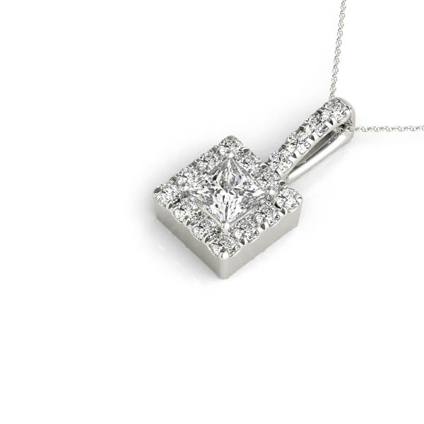 Square Halo Diamond Pendant · 0.99 ct tw