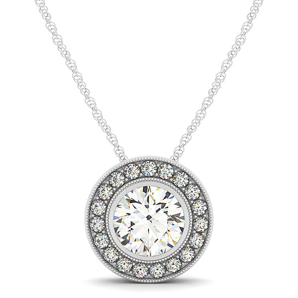 Round Halo Diamond Pendant · 1.19 ct tw