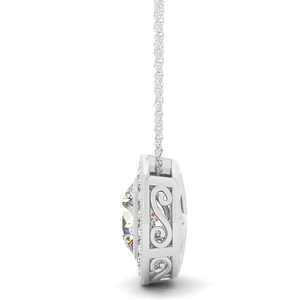 Round Halo Diamond Pendant · 1.70 ct tw