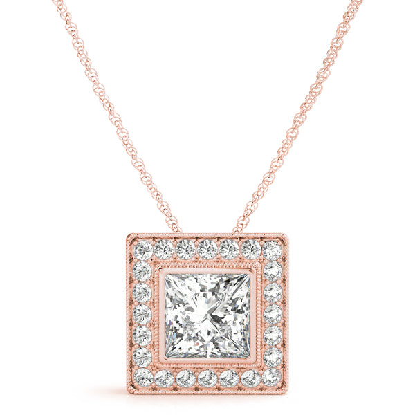 Square Halo Diamond Pendant · 1.59 ct tw