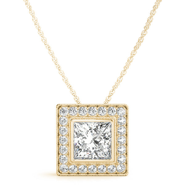 Square Halo Diamond Pendant · 2.04 ct tw