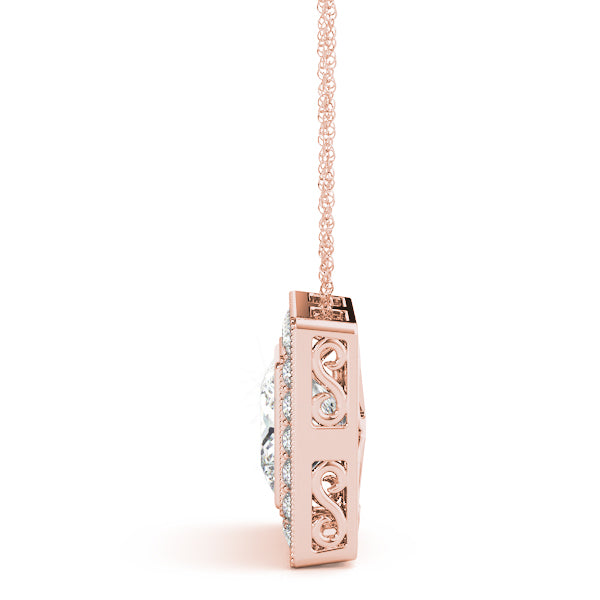 Square Halo Diamond Pendant · 2.04 ct tw