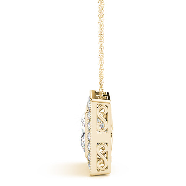 Square Halo Diamond Pendant · 1.74 ct tw