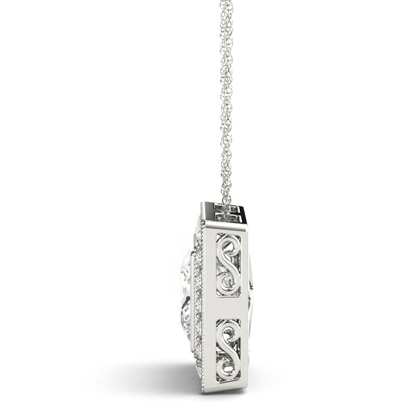 Square Halo Diamond Pendant · 1.74 ct tw