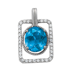 Oval Gemstone Pendant · 0.40 ct tw