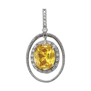 Oval Gemstone Pendant · 0.12 ct tw