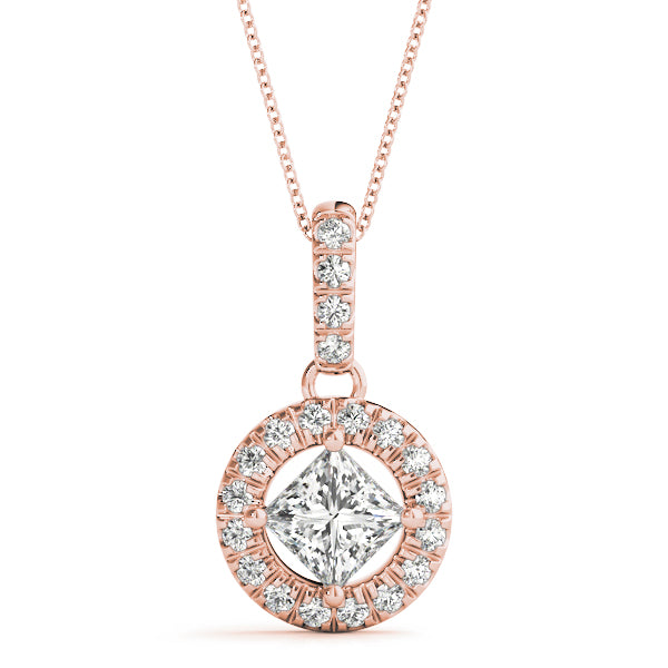 Square Halo Diamond Pendant · 0.20 ct tw