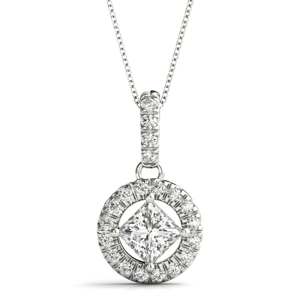 Square Halo Diamond Pendant · 0.20 ct tw