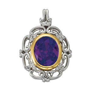 Oval Gemstone Pendant · 0.10 ct tw