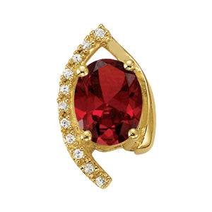 Oval Gemstone Pendant · 0.06 ct tw