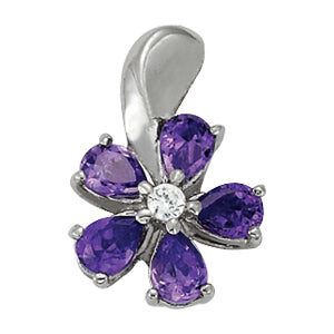 Pear Gemstone Pendant · 0.01 ct tw