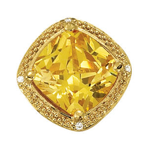 Cushion Gemstone Pendant · 0.02 ct tw