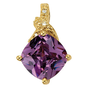 Cushion Gemstone Pendant · 0.01 ct tw
