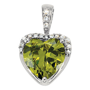 Heart Gemstone Pendant · 0.08 ct tw