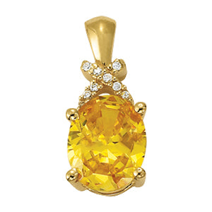 Oval Gemstone Pendant · 0.04 ct tw