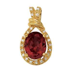 Oval Gemstone Pendant · 0.17 ct tw