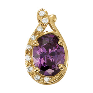 Oval Gemstone Pendant · 0.07 ct tw