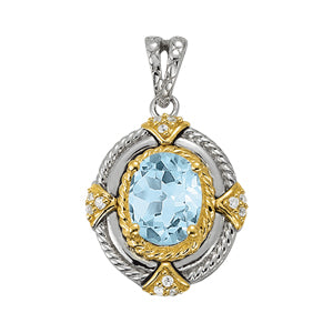 Oval Gemstone Pendant · 0.06 ct tw