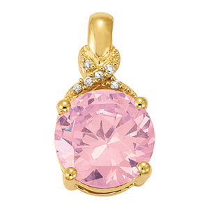 Round Gemstone Pendant · 0.03 ct tw