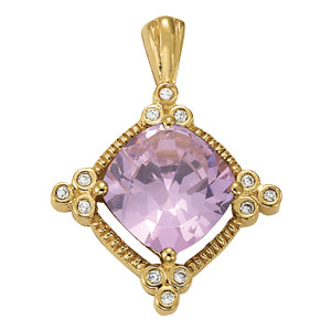 Cushion Gemstone Pendant · 0.09 ct tw
