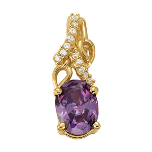 Oval Gemstone Pendant · 0.06 ct tw