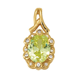 Oval Gemstone Pendant · 0.07 ct tw