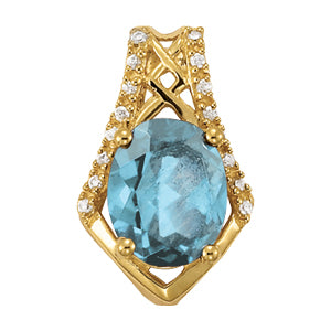 Oval Gemstone Pendant · 0.08 ct tw
