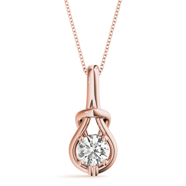 Round Love Knot Diamond Pendant · 1.00 ct tw