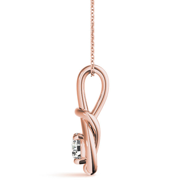 Round Love Knot Diamond Pendant · 1.00 ct tw