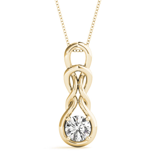 Round Love Knot Diamond Pendant · 1.00 ct tw