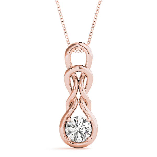 Round Love Knot Diamond Pendant · 1.00 ct tw