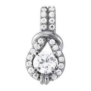 Round Love Knot Diamond Pendant · 1.20 ct tw