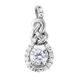 Round Love Knot Diamond Pendant · 0.36 ct tw