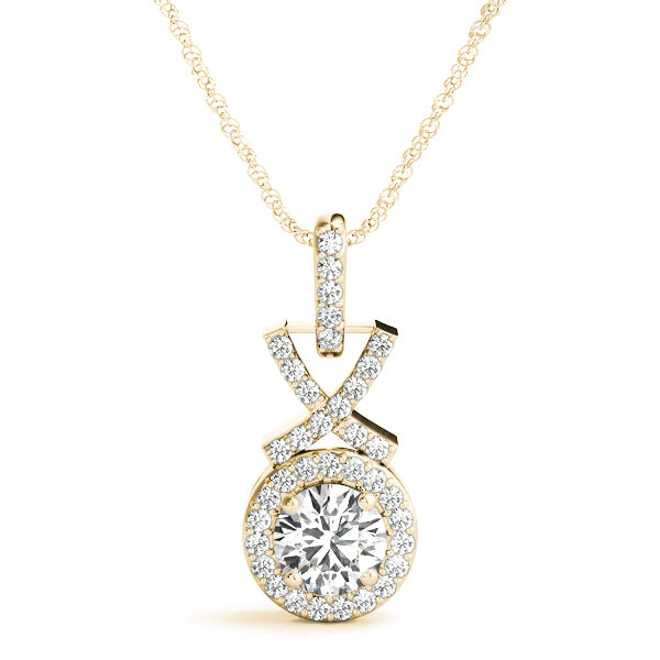 Round Halo Diamond Pendant · 1.22 ct tw