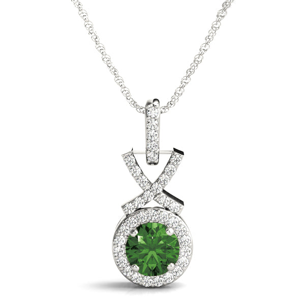 Round Halo Diamond Pendant · 1.22 ct tw