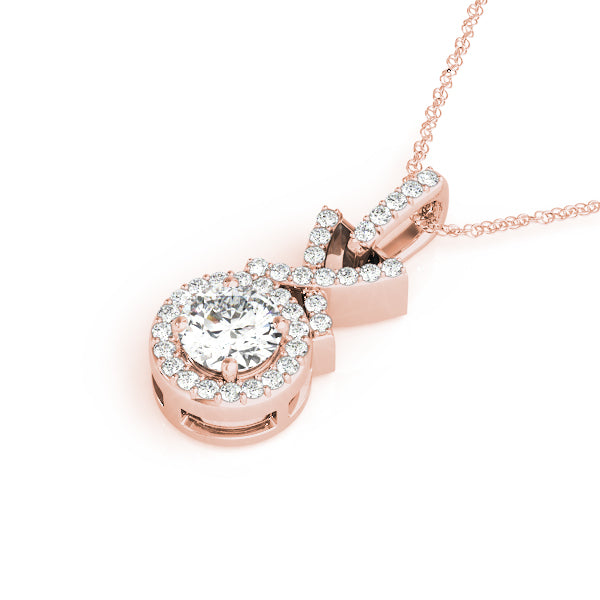 Round Halo Diamond Pendant · 0.68 ct tw