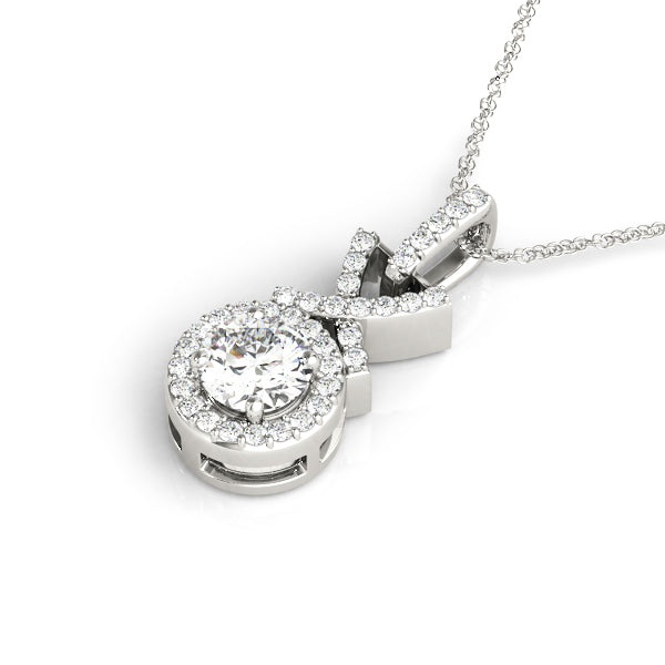 Round Halo Diamond Pendant · 0.43 ct tw