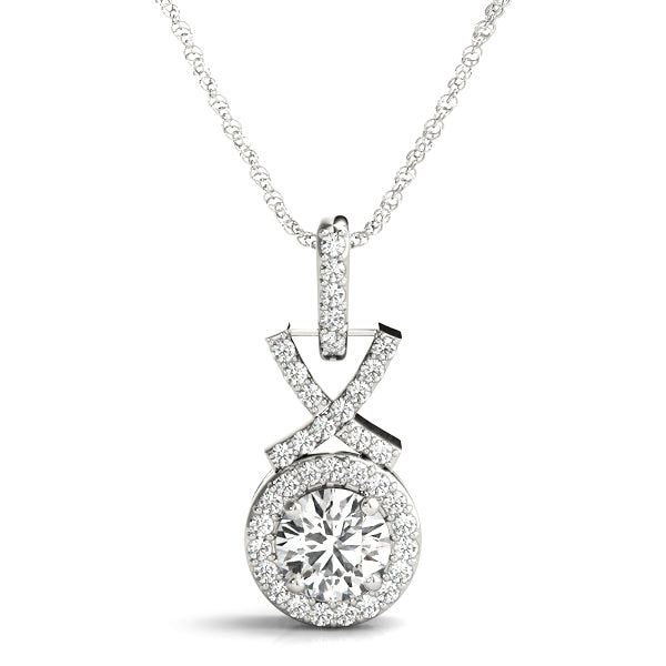 Round Halo Diamond Pendant · 0.43 ct tw
