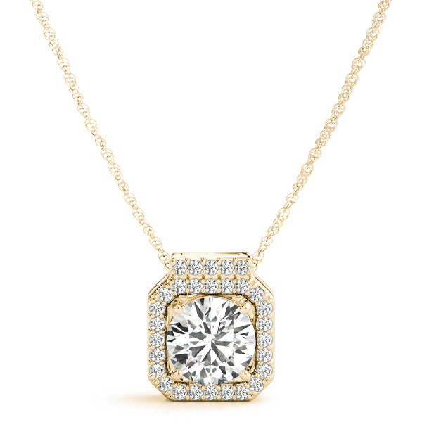 Round Halo Diamond Pendant · 1.15 ct tw