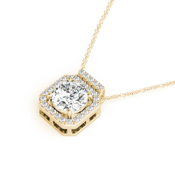 Round Halo Diamond Pendant · 1.15 ct tw