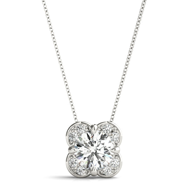 Round Halo Diamond Pendant · 1.11 ct tw