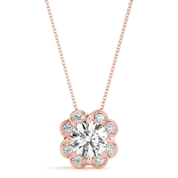 Round Halo Diamond Pendant · 0.57 ct tw