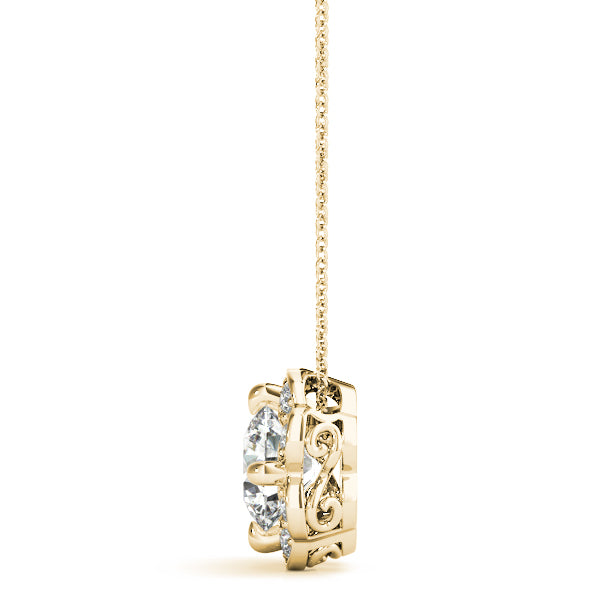 Round Halo Diamond Pendant · 1.11 ct tw
