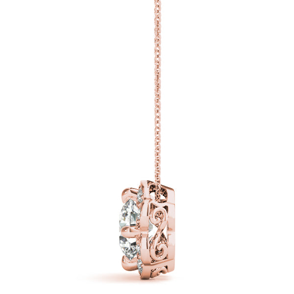 Round Halo Diamond Pendant · 0.57 ct tw
