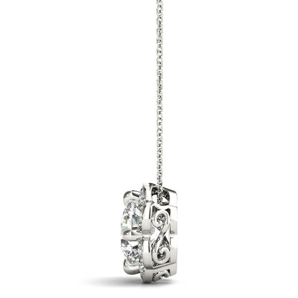 Round Halo Diamond Pendant · 1.11 ct tw