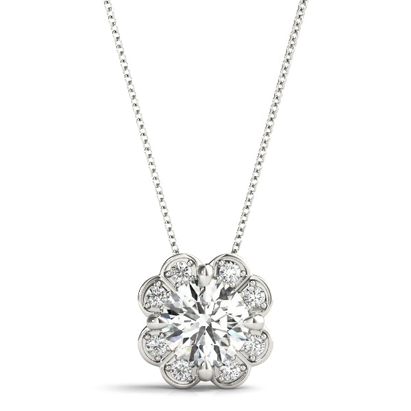 Round Halo Diamond Pendant · 0.57 ct tw
